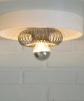 Vintage White Plastic Sconce: MCM Flush Mount Ceiling Light
