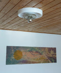 Vintage White Plastic Sconce: MCM Flush Mount Ceiling Light
