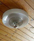 Vintage White Plastic Sconce: MCM Flush Mount Ceiling Light