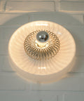 Vintage White Plastic Sconce: MCM Flush Mount Ceiling Light
