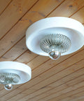 Vintage White Plastic Sconce: MCM Flush Mount Ceiling Light