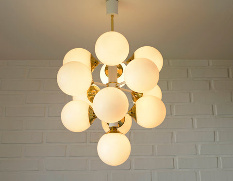 Vintage Sputnik Chandelier: Mid Century Modern Space Age Pendant Lamp