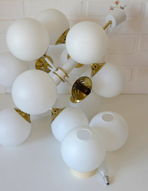 Vintage Sputnik Chandelier: Mid Century Modern Space Age Pendant Lamp