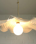 Vintage Murano Glass Swirl Chandelier - 1980s Yugoslavia Pendant Light