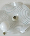 Vintage Murano Glass Swirl Chandelier - 1980s Yugoslavia Pendant Light