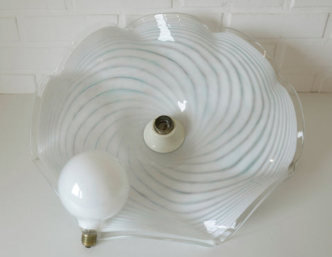 Vintage Murano Glass Swirl Chandelier - 1980s Yugoslavia Pendant Light