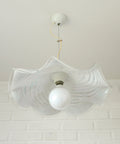 Vintage Murano Glass Swirl Chandelier - 1980s Yugoslavia Pendant Light