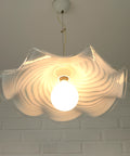 Vintage Murano Glass Swirl Chandelier - 1980s Yugoslavia Pendant Light
