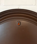 Vintage Round Wall Mirror: Large Brown Plastic Frame, Yugoslavia 1980s