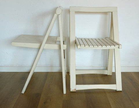 Vintage Trieste Folding Chairs (Set of 2): Mid Century Modern Aldo Jacober Design