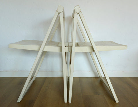 Vintage Trieste Folding Chairs (Set of 2): Mid Century Modern Aldo Jacober Design