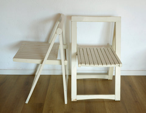 Vintage Trieste Folding Chairs (Set of 2): Mid Century Modern Aldo Jacober Design