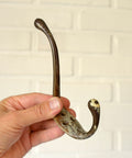 Vintage Metal Wall Hooks: Mid Century Rustic Coat Rack, Set of 9