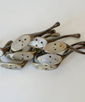 Vintage Metal Wall Hooks: Mid Century Rustic Coat Rack, Set of 9