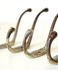 Vintage Metal Wall Hooks: Mid Century Rustic Coat Rack, Set of 9
