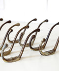 Vintage Metal Wall Hooks: Mid Century Rustic Coat Rack, Set of 9