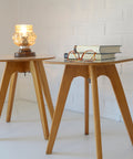 Vintage Mid-Century Modern Stools: Beech Wood Plant Stands, Set of 2