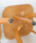 Vintage Mid-Century Modern Stools: Beech Wood Plant Stands, Set of 2