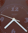 Vintage Brown Ceramic Wall Clock: Mid Century Retro Decor