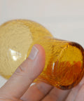 Vintage Amber Crackle Glass Shot Glass Set: Mid Century Modern Barware