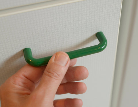 Vintage Green Plastic Drawer Pull: Mid Century Modern Kitchen Cabinet Handle