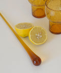 Vintage Amber Crackle Glass Shot Glass Set: Mid Century Modern Barware