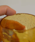 Vintage Amber Crackle Glass Shot Glass Set: Mid Century Modern Barware