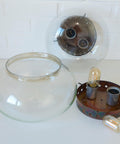 Set of 2 Vintage Space Age Sconces: Copper Industrial Flush Mount Lights