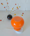 Vintage Orange Glass Table Lamp: Mid-Century Modern Bedside Light