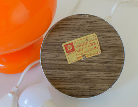Vintage Orange Glass Table Lamp: Mid-Century Modern Bedside Light