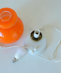 Vintage Orange Glass Table Lamp: Mid-Century Modern Bedside Light