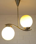 Antique Art Deco Chandelier: Caramel Glass Pendant Lamp, Yugoslavia 1940s