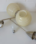 Antique Art Deco Chandelier: Caramel Glass Pendant Lamp, Yugoslavia 1940s