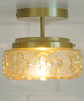 Amber Glass Semi Flush Mount Light - Mid Century Modern Redesign