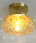 Amber Glass Semi Flush Mount Light - Mid Century Modern Redesign
