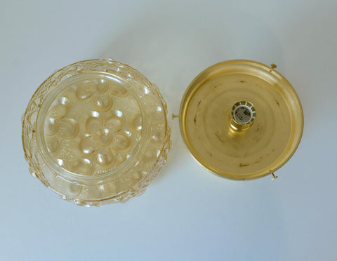 Amber Glass Semi Flush Mount Light - Mid Century Modern Redesign