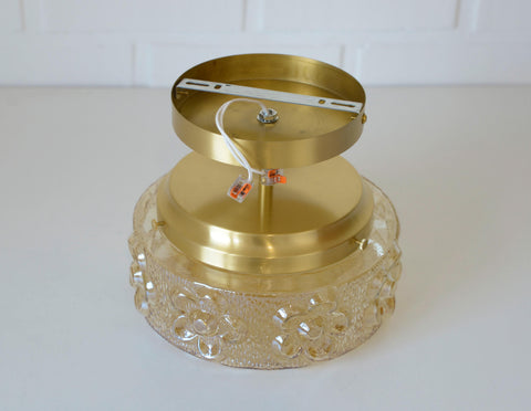 Amber Glass Semi Flush Mount Light - Mid Century Modern Redesign