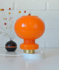 Vintage Orange Glass Table Lamp: Mid-Century Modern Bedside Light