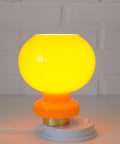 Vintage Orange Glass Table Lamp: Mid-Century Modern Bedside Light
