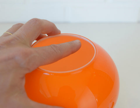 Vintage Orange Glass Table Lamp: Mid-Century Modern Bedside Light