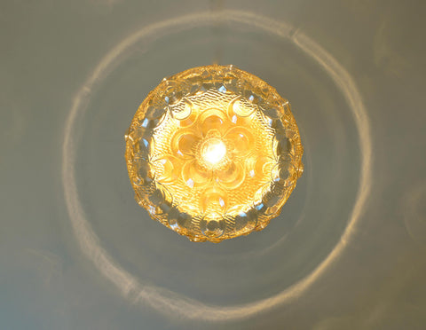 Amber Glass Semi Flush Mount Light - Mid Century Modern Redesign