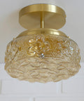 Amber Glass Semi Flush Mount Light - Mid Century Modern Redesign