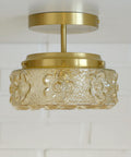 Amber Glass Semi Flush Mount Light - Mid Century Modern Redesign