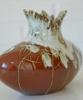 Vintage Fat Lava Ceramic Bud Vase: Brown Glaze Pottery