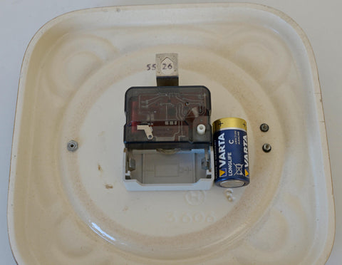 Vintage Dugena Ceramic Wall Clock: Rustic Brown Glaze, Made in Germany