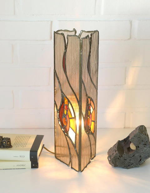 Vintage Bedside Lamp / Tiffany Style Lighting / Unique Lamp / Vitrage Light Fixture / Handmade Table Lamp / Boho Desk Light / One of a kind