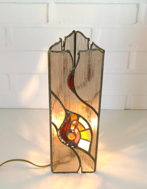 Vintage Bedside Lamp / Tiffany Style Lighting / Unique Lamp / Vitrage Light Fixture / Handmade Table Lamp / Boho Desk Light / One of a kind