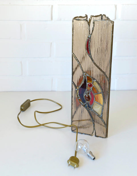 Vintage Bedside Lamp / Tiffany Style Lighting / Unique Lamp / Vitrage Light Fixture / Handmade Table Lamp / Boho Desk Light / One of a kind