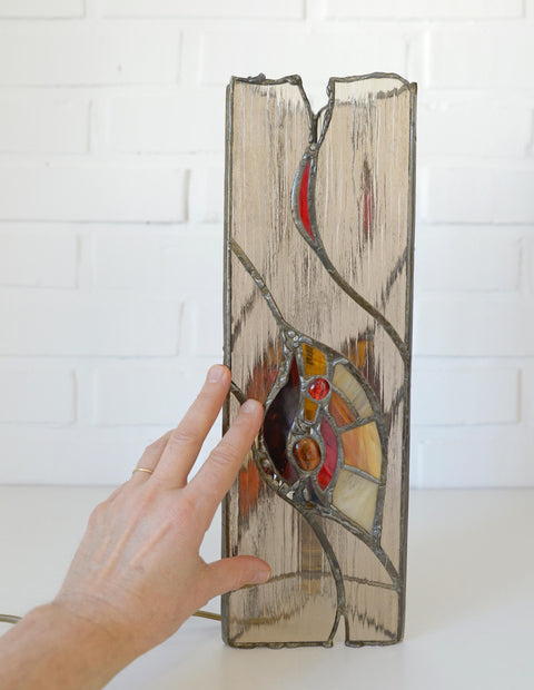Vintage Bedside Lamp / Tiffany Style Lighting / Unique Lamp / Vitrage Light Fixture / Handmade Table Lamp / Boho Desk Light / One of a kind