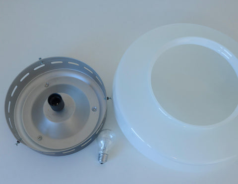 Vintage Space Age Sconce: Extra Large Opaline Glass Flush Mount Light